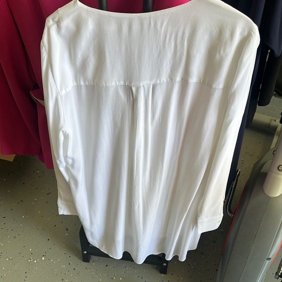 Cream Relaxed Blouse with Mandarin Collar - Picture 3 of 4